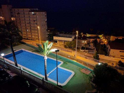 The pool at night